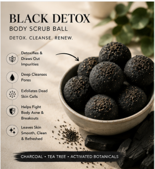 Black Detox Body Scrub Ball
