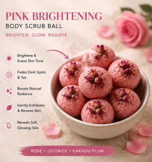 Pink Brightening Body Scrub Ball